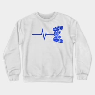 Heart beat gamer game over Crewneck Sweatshirt